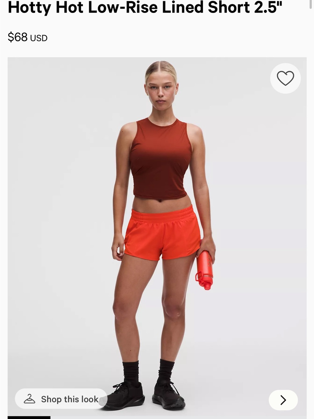 lululemon athletica Bright Red Athletic Shorts with Elastic Waist